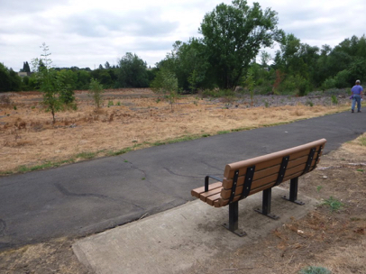 There are many benches along the trail – space for mobility device or stroller